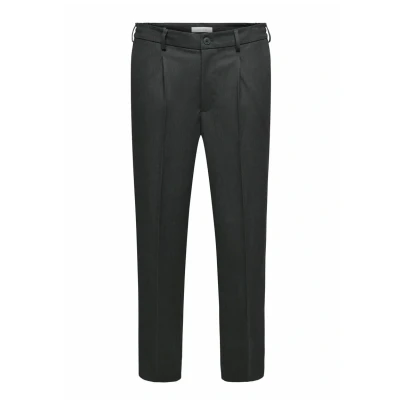 Abbildung von Only &amp; Sons Onsmiro VERJÜNGT Stoffhose, Herren, Größe: Large, Dark grey melange