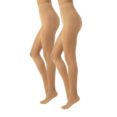 Abbildung von CALZITALY Stützstrumpfhose mit starker Kompression 10 mm/Hg, Feine Kompressionsstrumpfhosen Damen, S, M, L, XL, XXL, 3XL, 4XL, 70 DEN, Made in Italy (XXL, 2 X Natural Tan)