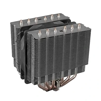 Abbildung von Mars Gaming MCPU 2T, Dual Tower CPU Kühler, 6 HCT Heatpipes, TDP 280W, Ultraleiser PWM 120mm Lüfter, Universal Multisocket