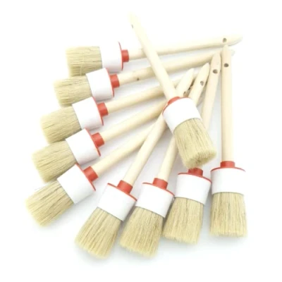 Abbildung von NAAA 10x Ringpinsel Rundpinsel Pinsel Ø 35 mm Montagepinsel Reifenmontage Kurz 23cm Holzgriff