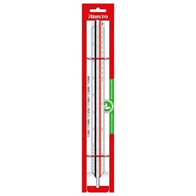 Abbildung von Aristo AR23705EB College Dreikant Maßstab (Reduktion 1:500 :1000 :1250 :1500 :2000 :2500, Kunststoff, 30 cm lang) für Vermessung (C)