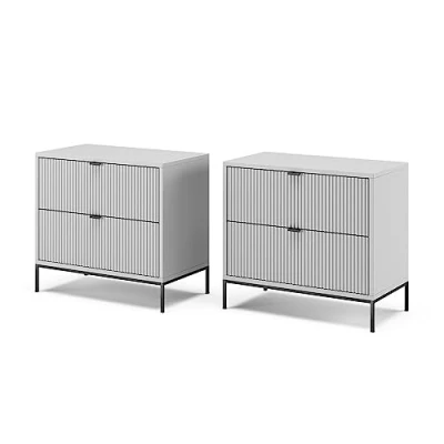 Abbildung von Vicco Nachtschrank Eliza, Grau, 66 x 60 cm 2er Set