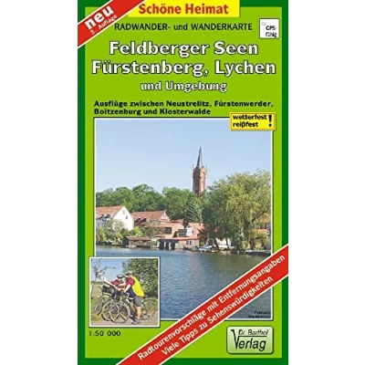 Abbildung von Radwander und Wanderkarte Feldberger Seen, Fürstenberg, Lychen Umgebung: Ausflüge zwischen Neustrelitz, Fürstenwerder, Boitzenburger Klosterwalde. 1:50000 (Schöne Heimat)