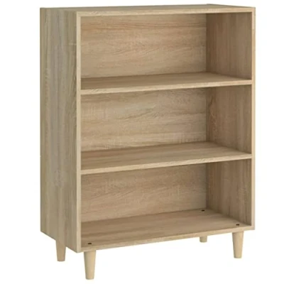 Abbildung von vidaXL Sideboard mit 3 Ablagen Schrank Bücherregal Standregal Beistellschrank Kommode Anrichte Regal Sonoma Eiche 69,5x32,5x90cm Holzwerkstoff