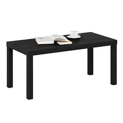 Abbildung von Furinno Classic Schlichter Couchtisch für Wohnzimmer, Holzwerkstoff, Schwarz, 1 Pack