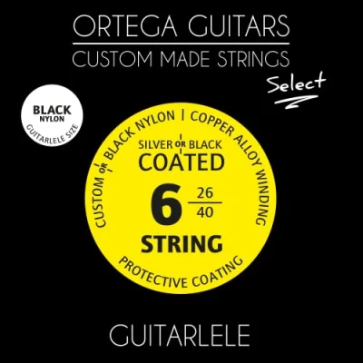 Abbildung von Ortega Guitars Custom Made Strings Select Travel Guitar/Guitarlele Black Nylon beschichtet (GTLSBK)