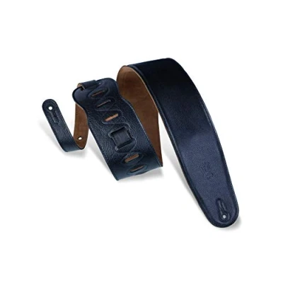 Abbildung von Levy&#039;s M4GF XL BLK Gitarrengurt (extra lang, Leder, mit Riemen, 89 mm) Schwarz