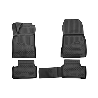 Abbildung von Element 3D Gummimatten Passgenaue Fußmatten Mercedes CLA Klasse X117 180 Shooting Brake 2015 2019 4tlg, Schwarz