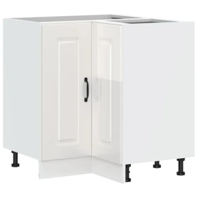 Abbildung von vidaXL Küchen Eckunterschrank Kalmar Hochglanz Weiß Holzwerkstoff, Eckunterschrank, Küchenschrank, für Küche