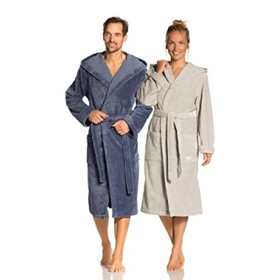 Abbildung von Vossen Unisex Bademantel &quot;Lynn&quot;, (1 St.), für Damen &amp; Herren, mit Kapuze, aus Microfaser