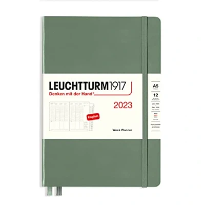 Abbildung von LEUCHTTURM1917 365989 Wochenplaner Medium (A5) 2023, 12 Monate, Olive, Englisch
