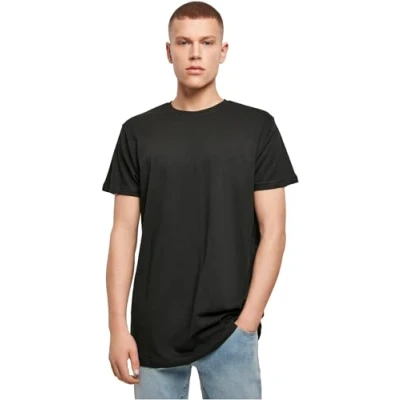 Abbildung von Build Your Brand Herren Shaped Long Tee T Shirt, schwarz, XL