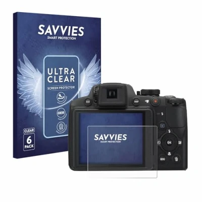 Abbildung von Savvies 6 Stück Schutzfolie für Nikon Coolpix P510 Displayschutz Folie Ultra Transparent