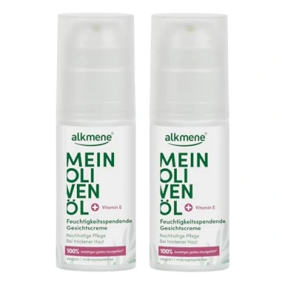 Abbildung von alkmene Tagescreme Gesichtscreme trockene Haut 100 ml, Feuchtigkeit spendend, Olivenöl, 2 tlg.