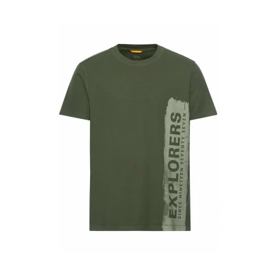 Abbildung von camel active AUS Nachhaltigem Organic Tshirt print, Herren, Größe: Medium, Leaf green