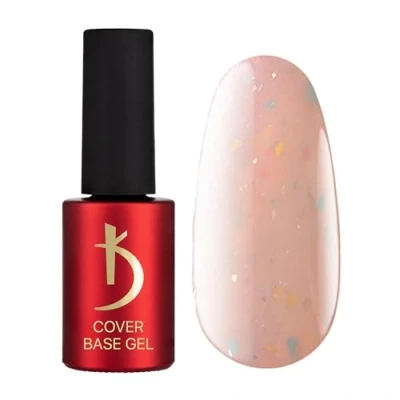 Abbildung von K Professional Base Coat Gel Cover Beige Flakes Camouflage 7ml Unterlack UV Nagellack Nägel Flocken Tarnfarbe Glitzern Confetti LED