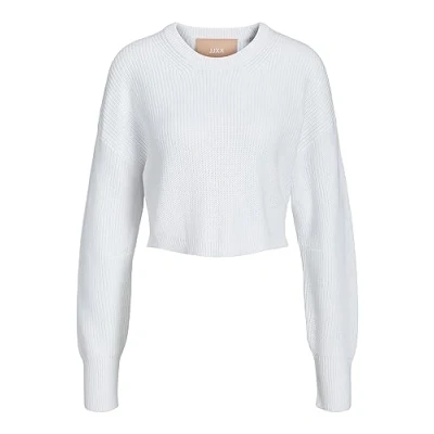 Abbildung von JJXX Carlota Cropped Strickpullover, Damen, Größe: XL, White