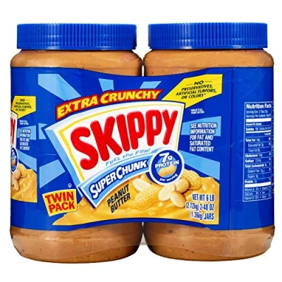 Abbildung von Skippy Extra Crunchy Peanut Butter Super Chunk Twin Pack Two 48 Ounce Jars by