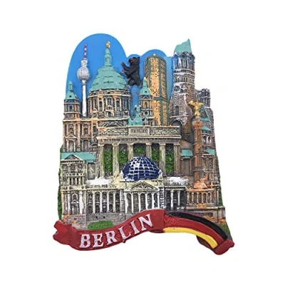Abbildung von 3D Berlin Deutschland Kühlschrankmagnet Tourist Travel Souvenirs Handgemachte Harz Handwerk Magnetische Aufkleber Home Küche Dekoration Sammlung Geschenk