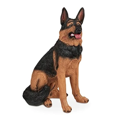 Abbildung von Relaxdays Schäferhund Figur, lebensgroß, wetterfest, Dekofigur Hund, Garten Deko, HBT: 85 x 39 55 cm, Polyresin, braun