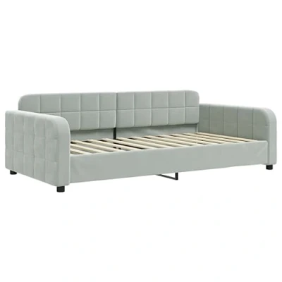 Abbildung von vidaXL Tagesbett, Gästebett 2 in 1, Sofabett Schlafsofa für Schlafzimmer Wohnzimmer, Bettsofa Sofa, Modernes Design, Hellgrau 100x200cm Samt