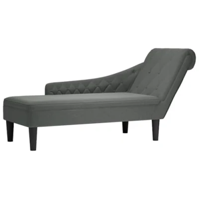 Abbildung von vidaXL Chaiselongue, Indoor Lounge Sofa mit Kissen Rechter Armlehne, Gepolsterte Recamiere für Wohnzimmer Schlafzimmer Büro, Polsterliege, Dunkelgrau Stoff