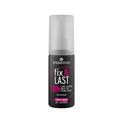 Abbildung von essence fix &amp; LAST 18h LONG LASTING MAKE UP FIXING SPRAY, Transparent, mattierend, fixierend, Expressergebnis, matt, vegan, ölfrei, ohne Parabene, Mikroplastikpartikel, 1er Pack (50ml)