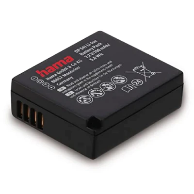 Abbildung von Hama Li Ion Akku „DP541“ für Panasonic DMW BLG10 (Liion Akku, Ersatzakku, Pack, 700mAh, Lumix DMC GF3 LX100 GF5 GX7 GF6 GX7C GX7K TZ101 GX80 GF6K GF5X GF5KA TZ81 DC TZ202D) Schwarz