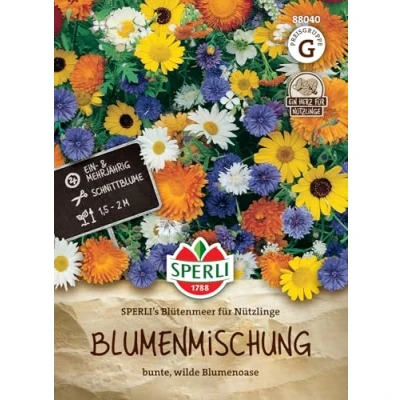 Abbildung von Sperli Blumensamen Mischung SPERLI&#039;s Blütenmeer 88040 ein &amp; mehrjährig Schnittblume bunt wilde Blumenoase Saatgut, Blumenwiese, Wildblumensamen
