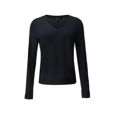 Abbildung von Comma Langarmshirt Strickpullover mit V Ausschnitt Rippblende