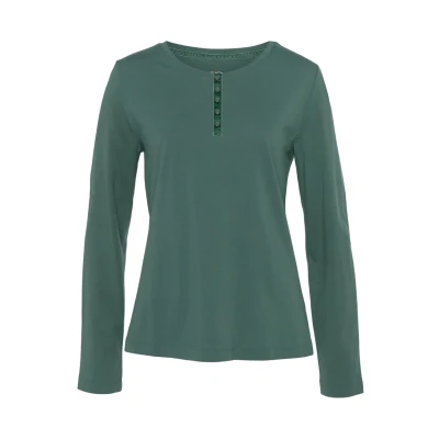 Abbildung von Lascana Nachtwäsche Shirt, Damen, Größe: 32/34, Dunkelgrün