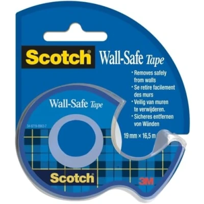 Abbildung von Scotch Wandsicheres Klebeband 1 Rolle, 19 mm x 16.5 m Haftet Sicher, Entfernt Sauber, Unsichtbar, Fotoecht, Entwickelt für Büro und Zuhause