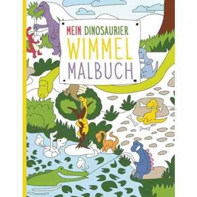 Abbildung von Mein Dinosaurier Wimmel Malbuch: 50 detaillierte Wimmelbilder zum Entdecken und Ausmalen für Kinder ab 6+ Jahren