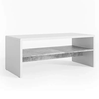 Abbildung von Vicco Couchtisch, Weiß/Beton, 99 x 40 cm, Drehbar