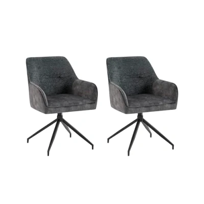 Abbildung von byLIVING Esszimmerstuhl &quot;Jacky 2er Set&quot;, (Set), 2 St., Samtvelours Vintage Boucle, drehbarer Stuhl mit Taschenfederkern und moderner Stoffkombination