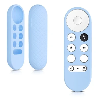 Abbildung von kwmobile Hülle Fernbedienung kompatibel mit Google Chromecast 2020 4K / 2022 HD Silikon Case für TV Zubehör in Hellblau
