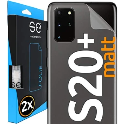 Abbildung von smart engineered [2 Stück] Entspiegelte 3D Schutzfolien für die Rückseite kompatibel mit Samsung Galaxy S20 Plus, matt, selbstheilender Schutz vor Schmutz und Kratzern, Backcover, kein Schutzglas