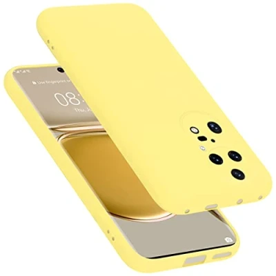 Abbildung von Cadorabo Hülle kompatibel mit Huawei P50 PRO Silikon Handyhülle für Case aus flüssigem Kratzfeste und stoßfeste dünne TPU Schutzhülle Liquid GELB