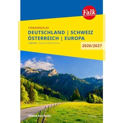 Abbildung von Falk Straßenatlas 2026/2027 Deutschland, Schweiz, Österreich 1:300.000: mit Europa 1:4,5 Mio. (Falk Atlas)