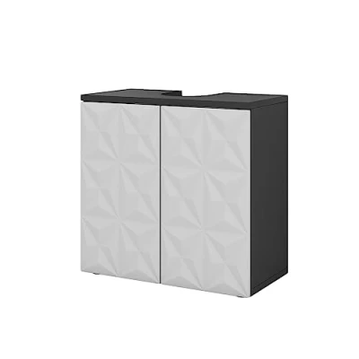 Abbildung von Vicco Waschbeckenunterschrank Edge, Schwarz/Weiß, 60 x 57 cm mit 2 Türen