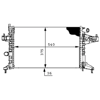 Abbildung von MAHLE ORIGINAL CR 389 000S Kühler, Motorkühlung für Fahrzeuge mit/ohne Klimaanlage 540 378 23 Kühlrippen mechanisch gefügt OPEL: Corsa C Schrägheck