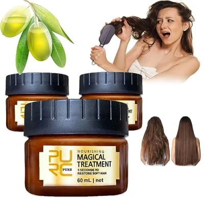 Abbildung von Pure Keratin Repair Hair Mask Hairmask Treatment for Dry Damaged With Argan &amp; Coconut Oil (3 Bottle)
