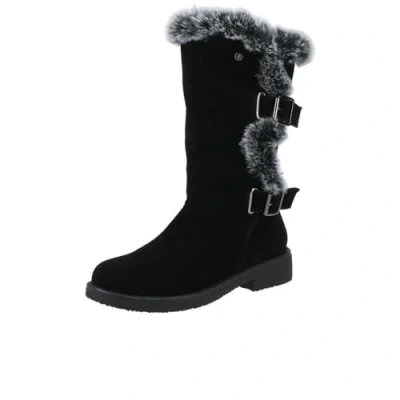 Abbildung von Hush Puppies Megan Wide Wildleder Damen Schwarz Stiefel