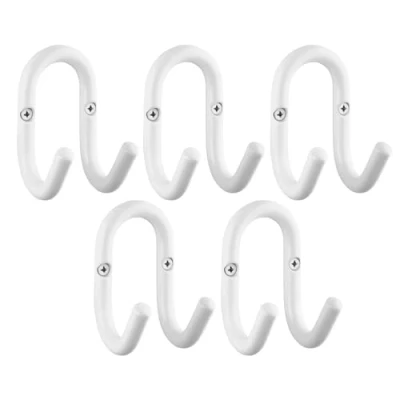 Abbildung von SO TECH® Kleiderhaken Garderobenhaken FARA Doppelhaken Stahl, (5 St), 88 x 51 59 mm, Stangendurchmesser 10 Stahl weiß