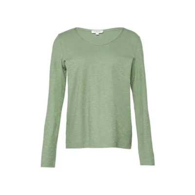 Abbildung von s.Oliver MIT Rollkanten AM Ausschnitt Langarmshirt, Damen, Größe: 48, Salbeigrün
