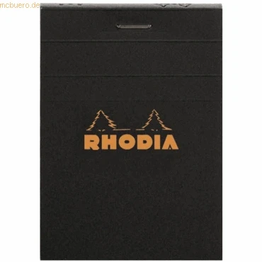 Abbildung von Rhodia 115009C Notizblock (A7, Doppelspirale kariert, 80 Blatt) 1 Stück schwarz