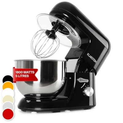 Abbildung von Klarstein Küchenmaschine mit Kochfunktion Bella, 2000 W, 5.2 l Schüssel, Knetmaschine Teigmaschine Teigknetmaschine Rührmaschine Standmixer