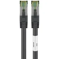Abbildung von Goobay 66724 RJ45 Patchkabel CAT 8.1 / Stecker 8K Gaming PS5 Playstation 5 &amp; Xbox 2.000 MHz OFC Netzwerkkabel DSL Kabel Schwarz LAN 5m