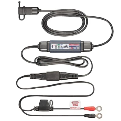 Abbildung von Optimate USB O 118, intelligentes Inline 3300mA Motorrad C Ladegerät, mit Standby Modus und Fahrzeugbatteriemonitor