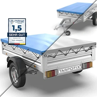 Abbildung von Tarpofix® Schutzplane Anhänger Flachplane 207,5 x 114 cm inkl. Planenseil, Anhängerplane Abdeckplane u.a. passend für Stema &amp; Pongratz Modelle